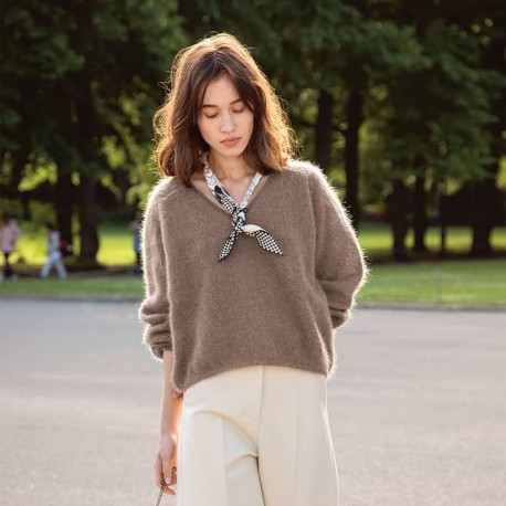 Sandnes Olive Bluse Strickanleitung