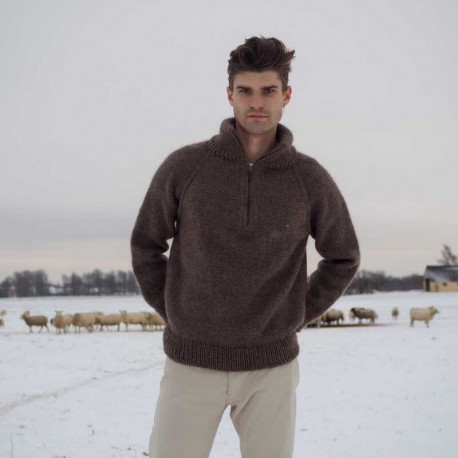 Zipper Sweater Man PetiteKnit Strickset