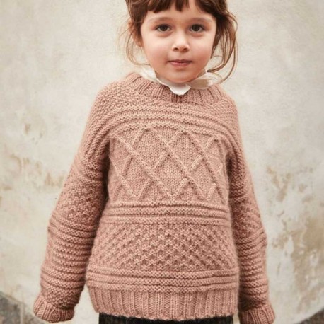 Sandnes Mykt Til Barn 2203 - Guernsey Genser Strickanleitung