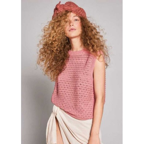 Sandnes Sommer Dame Bomull 2204 June Topp Strickset