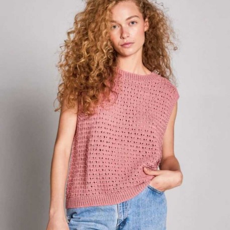 Sandnes Sommer Dame Bomull 2204 June Topp Strickset