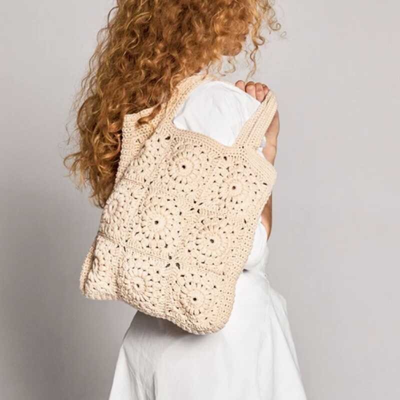 Sandnes Sommer Dame Bomull 2204 Buttercup Bag Häkelset