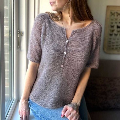 Refined Knitwear Casia Tee Placket Wollpaket