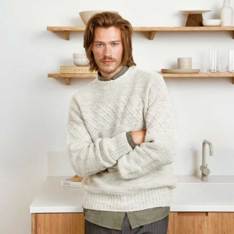 Sandnes 2212-11 Guernsey Pullover Herren Strickset