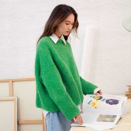 Sandnes Mykt Til Dame 2202-8 - Franky Pullover Borstet Alpakka Edition [Strickset]