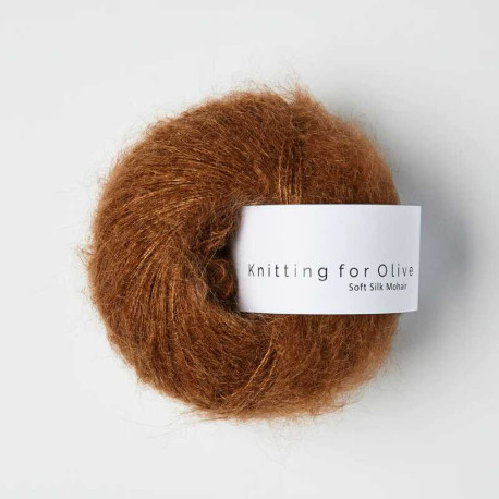 Knitting for Olive Soft Silk Mohair Dark Cognac