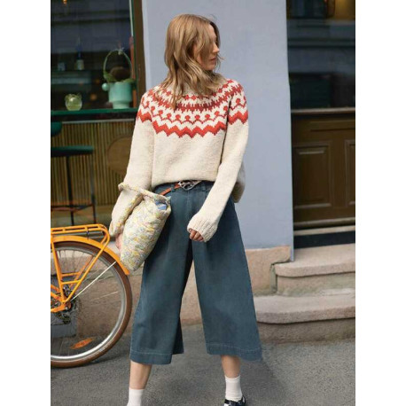 Sandnes Tema 75 1 Tinde Damenpullover Strickset