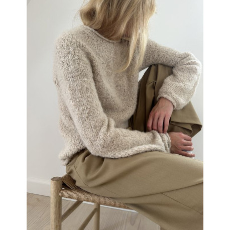 Le Knit Plain Yoke Sweater Wollpaket