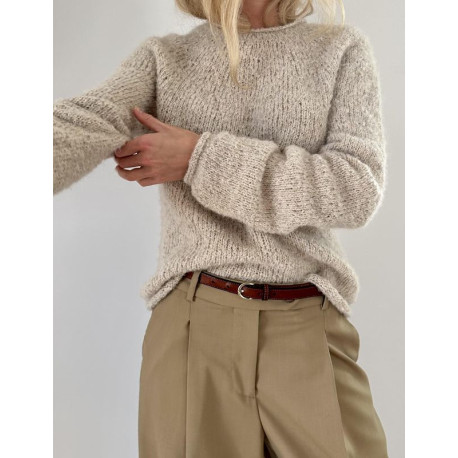 Le Knit Plain Yoke Sweater Wollpaket