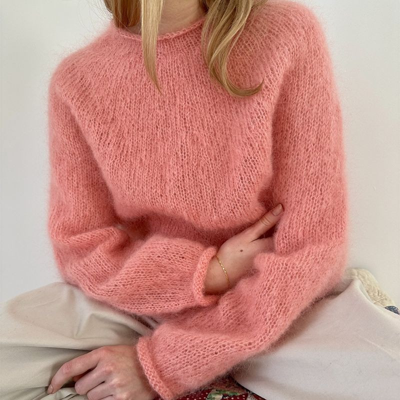 Le Knit Plain Yoke Sweater Wollpaket