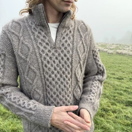 Petite Knit Dagmar Zipper Sweater Man Wollpaket